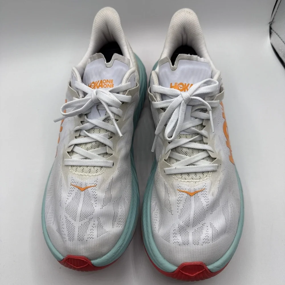 Hoka One One Carbon X White Blazing Orange 1113527 WBOR Running Shoes 10 B